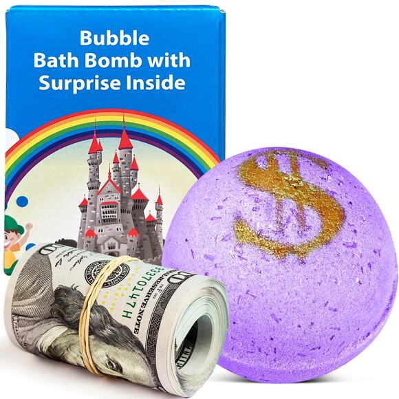 Lavender Bath Bomb with Money Surprise - Prize up to $100 - Picture 1 of 8
